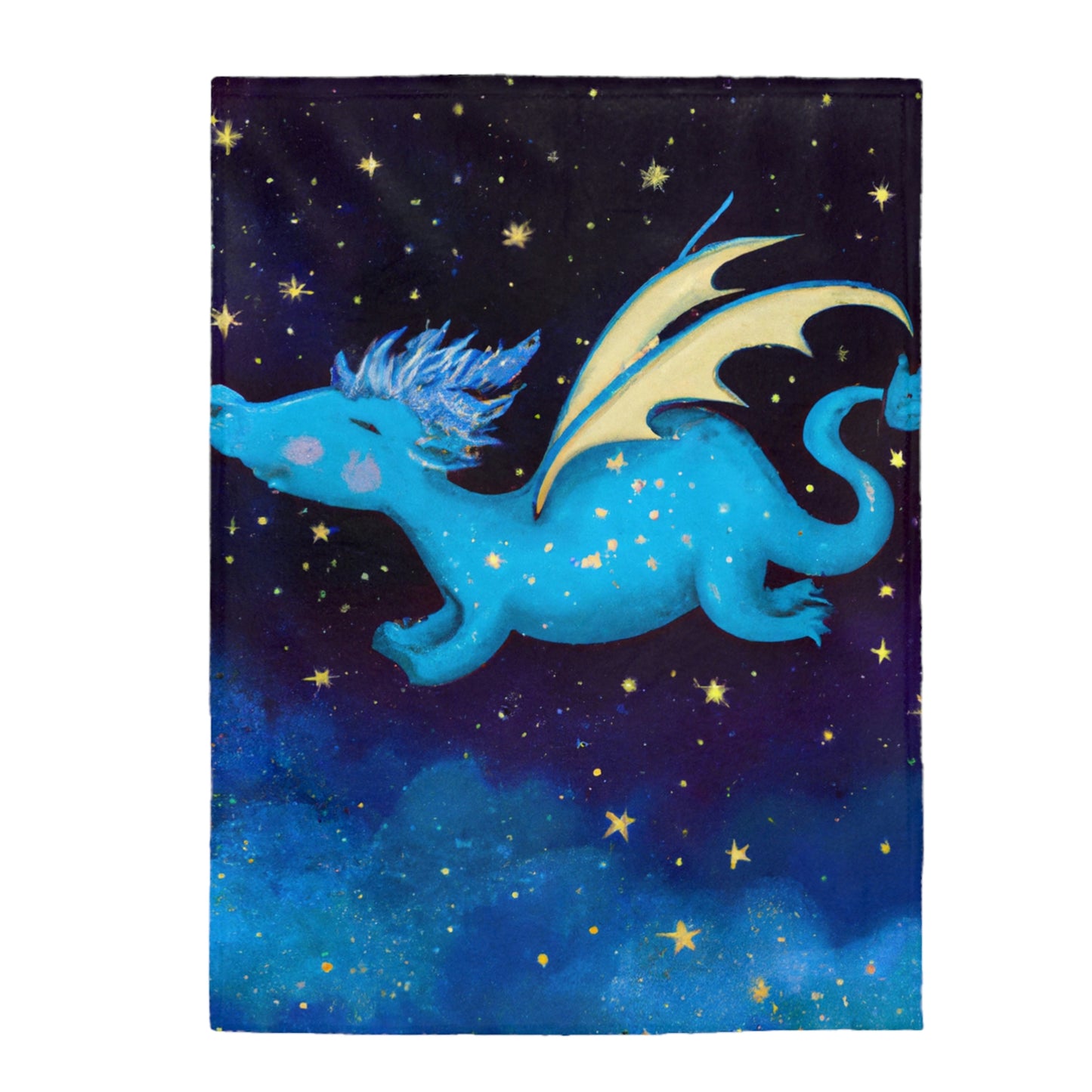 "Drifting Among the Stars: The Story of a Baby Dragon" - The Alien Velveteen Plush Blanket #nft