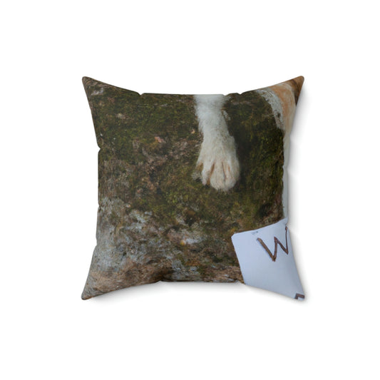 "A Heartbreaking Search: The Lost Dog's Plea for Reunion" - The Alien Square Pillow