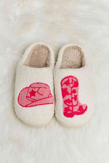 Pantuflas tipo chanclas de felpa con estampado Melody