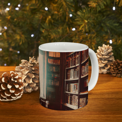 "The Enchanted Library Maze" - The Alien Ceramic Mug 11 oz