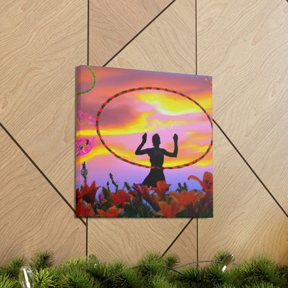 Hula Hoop Sunset Painter - Leinwand