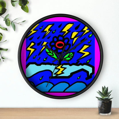 "Una flor audaz en medio de la tormenta" - El reloj de pared alienígena