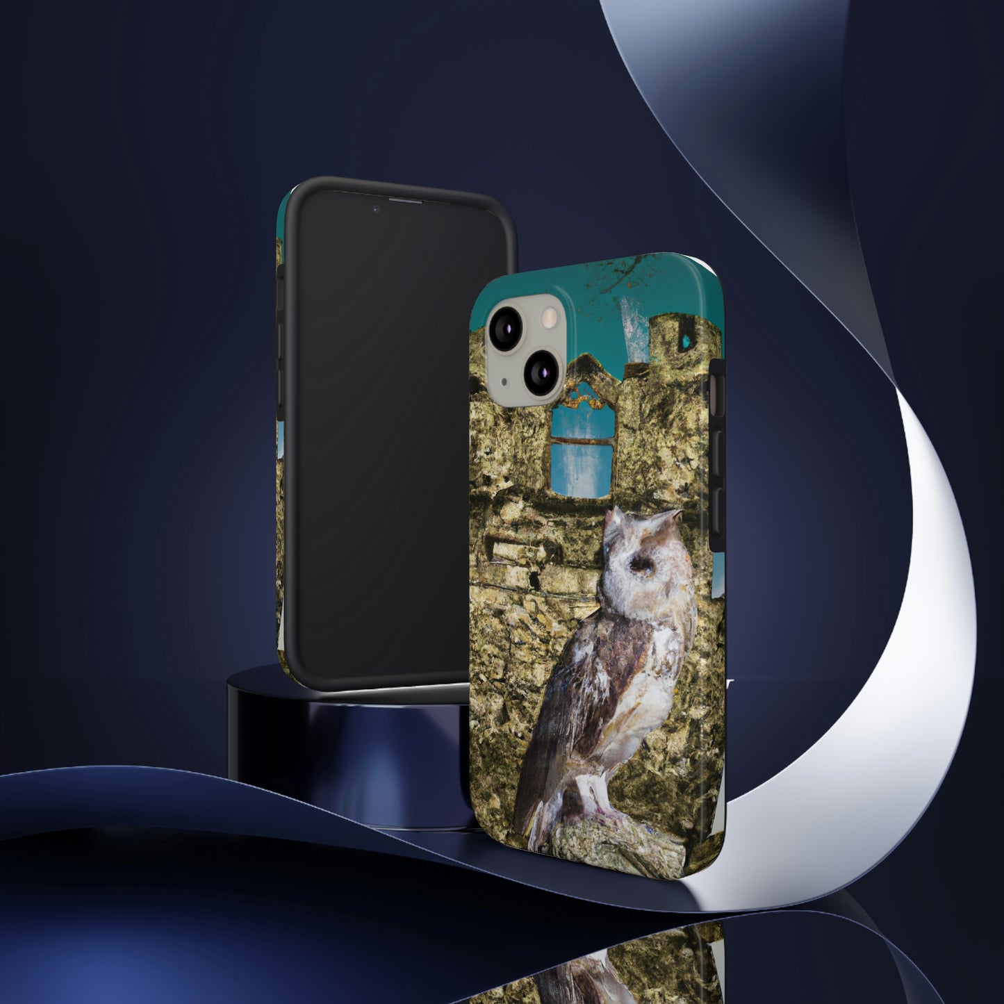 "A Sentinal Among Ruins: An Unstirred Owl's Perch" - Die Alien Tough Phone Cases