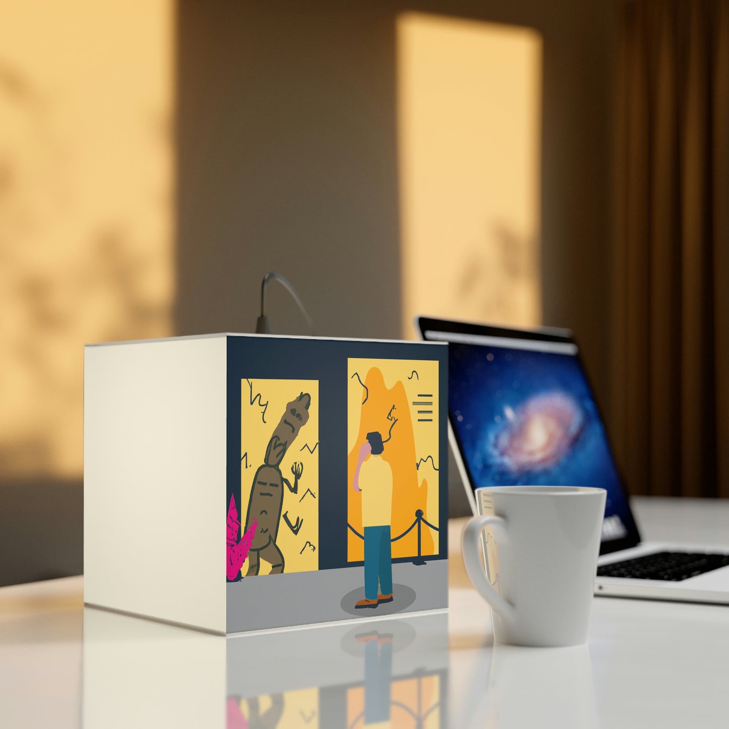 "Flucht vor dem Museumsmonster" - Die Alien Light Cube Lampe