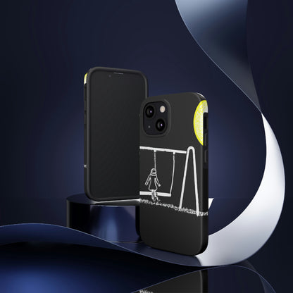 "The Moonlit Swing: A Dream-Like Moment in a Meadow" - The Alien Tough Phone Cases