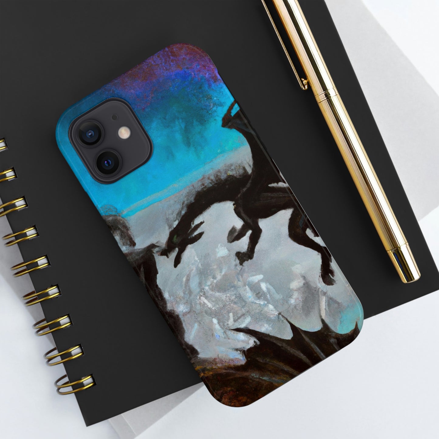 "Choque de fuego y acero en el acantilado iluminado por la luna" - The Alien Tough Phone Cases