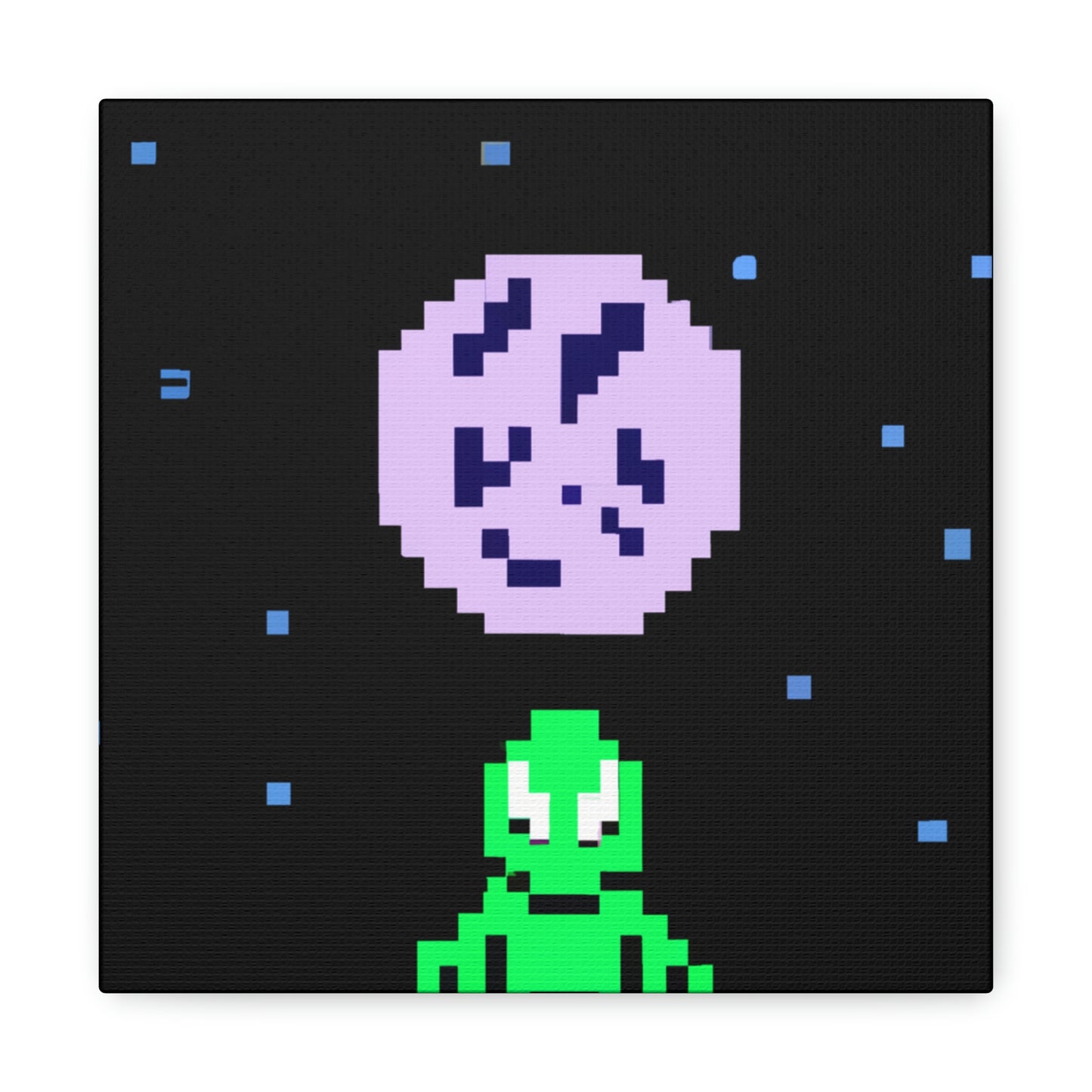 "Lonely Witness of the Night Sky" - The Alien Canva Pixel Art