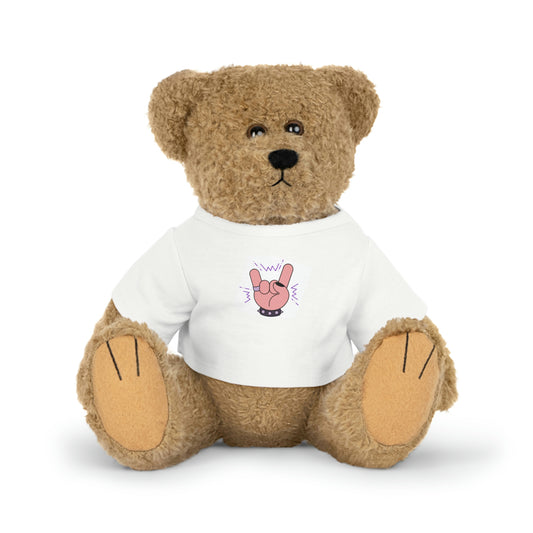 The Alien Plush Bear, Bunny, Elephant, or Sheep with T-Shirt Rock Hand