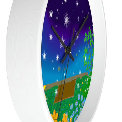 "Un jardín celestial de color" - El reloj de pared alienígena