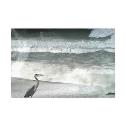 "A Sea of Turmoil: A Heron's Restlessness". - The Alien Canva