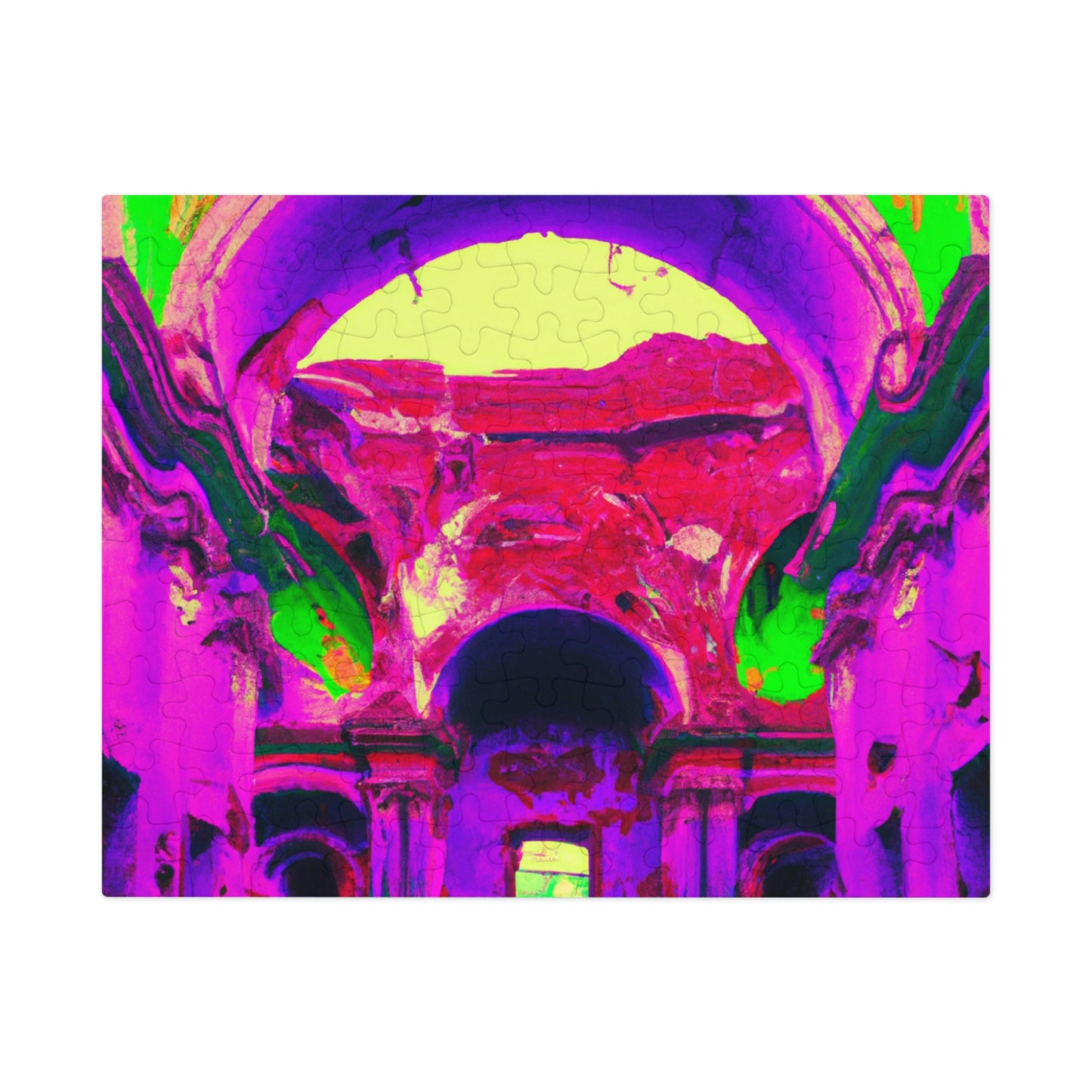 Mystical Madness: Crazy Colors in the Forgotten Cathedral - The Alien Jigsaw Puzzle