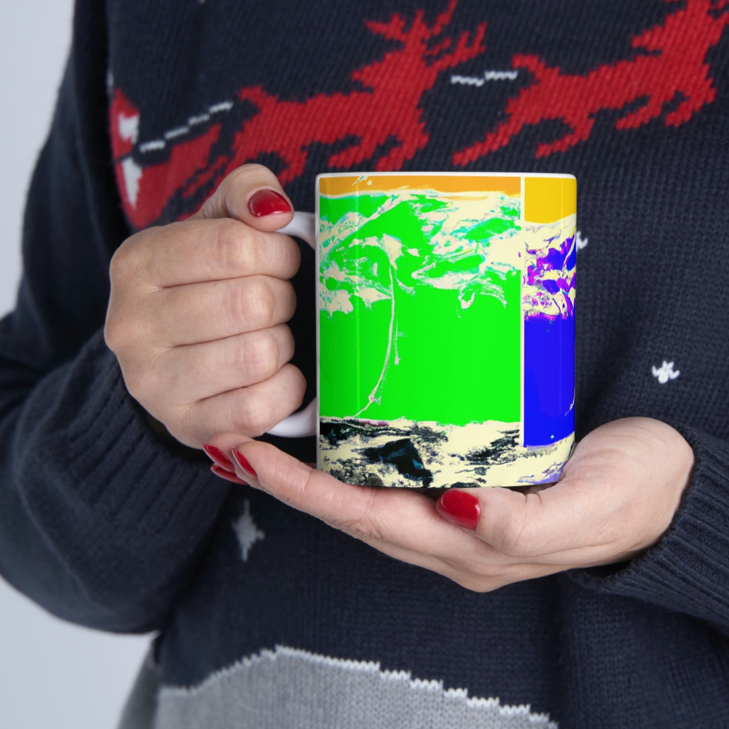 "Kites Aflutter in the Vibrant Sky" - The Alien Ceramic Mug 11 oz