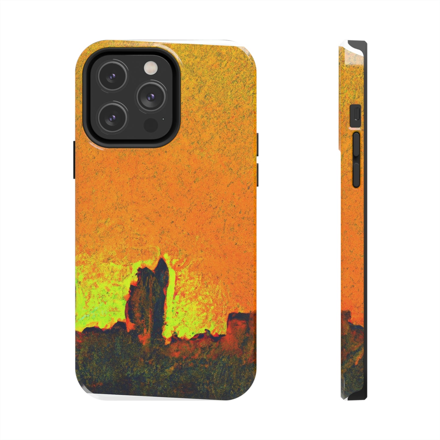 "Erleuchtet von der untergehenden Sonne: Enthüllung einer verborgenen Stadt" - The Alien Tough Phone Cases