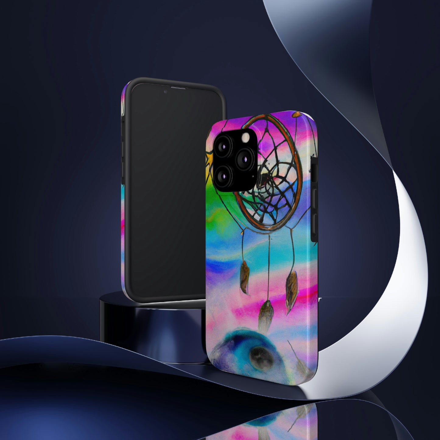 "A Galaxy of Dreams: A Colorful Dreamcatcher Captures Falling Stardust" - The Alien Tough Phone Cases