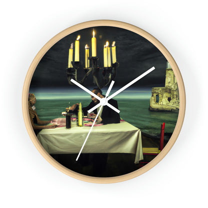 "A Beacon of Romance: An Intimate Candlelit Dinner in a Forgotten Lighthouse" - The Alien Wall Clock