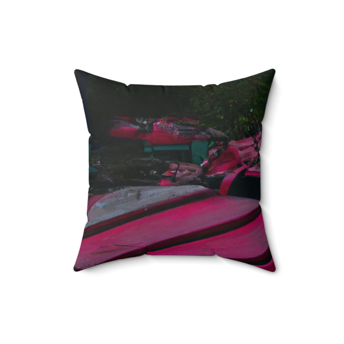 "Abandoned Thrills: Lost in a Forgotten Theme Park" - The Alien Square Pillow