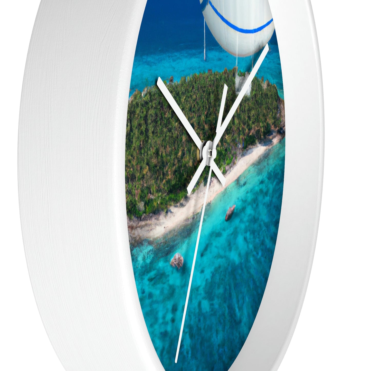 "Exploring Mystery Island by Airship" - The Alien Wall Clock