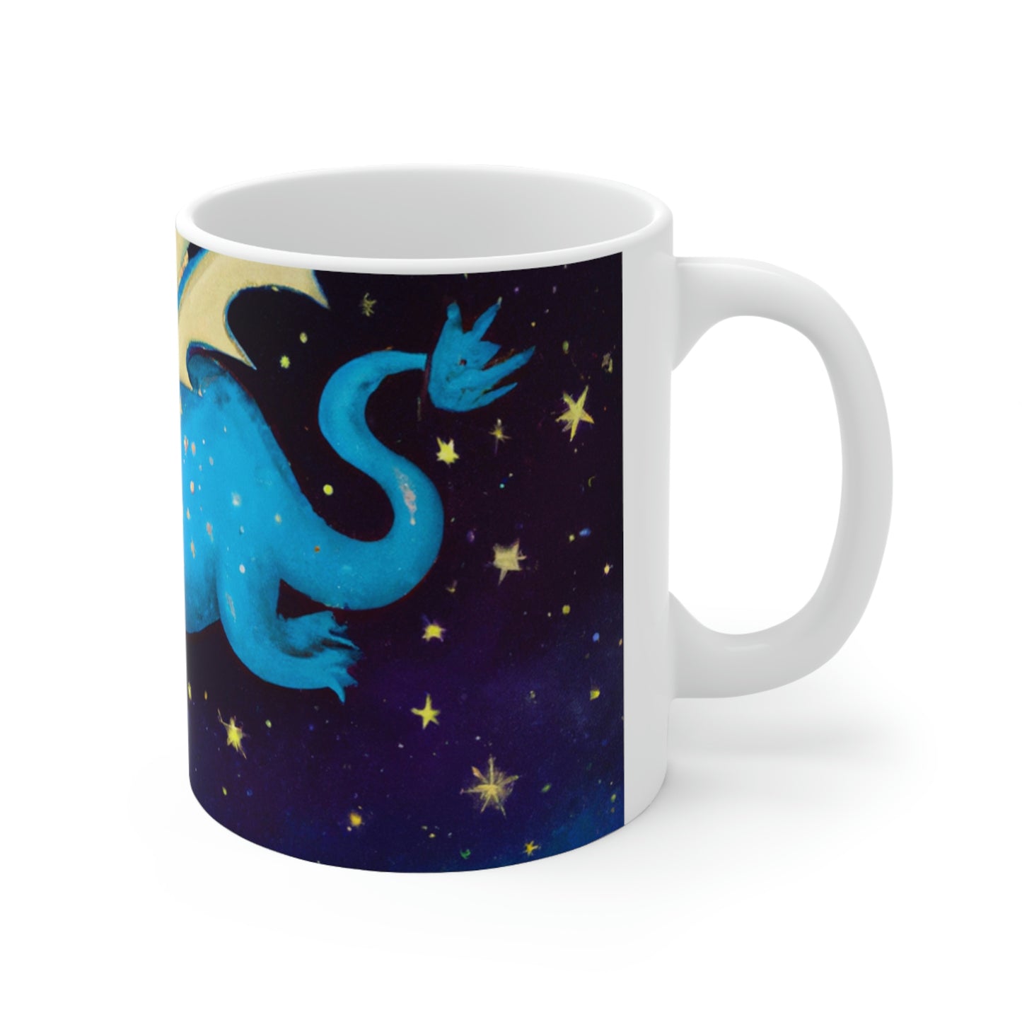 "Drifting Among the Stars: The Story of a Baby Dragon" - The Alien Ceramic Mug 11 oz