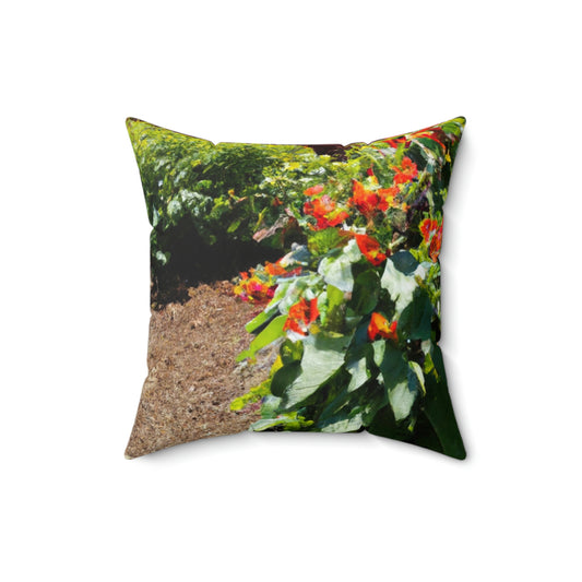 "Garden of Colorful Radiance" - The Alien Square Pillow