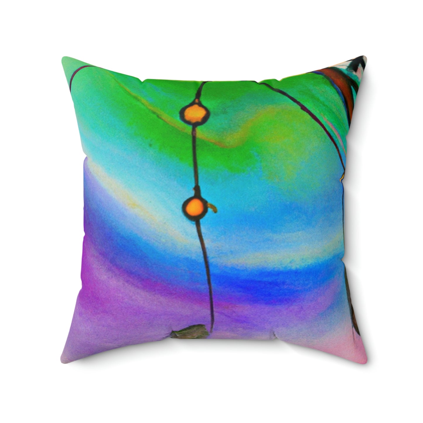 "A Galaxy of Dreams: A Colorful Dreamcatcher Captures Falling Stardust" - The Alien Square Pillow