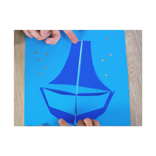 dos pequeños círculos de papel de construcción amarillo para que sirvan como el sol

Un viaje al sol: elaboración de un barco azul y dos marineros - The Alien Canva