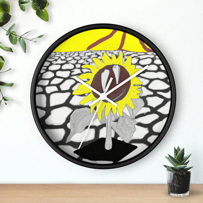 "Un girasol que se marchita en un campo reseco" - El reloj de pared alienígena