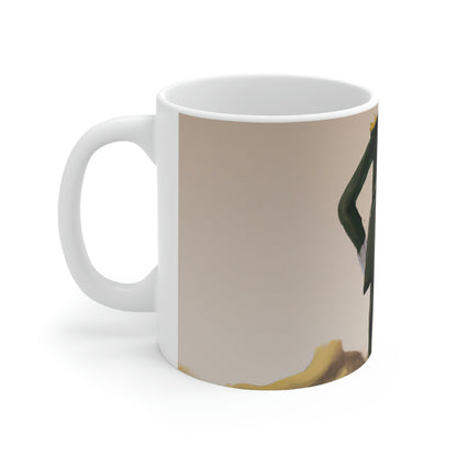 "Courage Against Despair: A Soldier's Triumph" - The Alien Ceramic Mug 11 oz