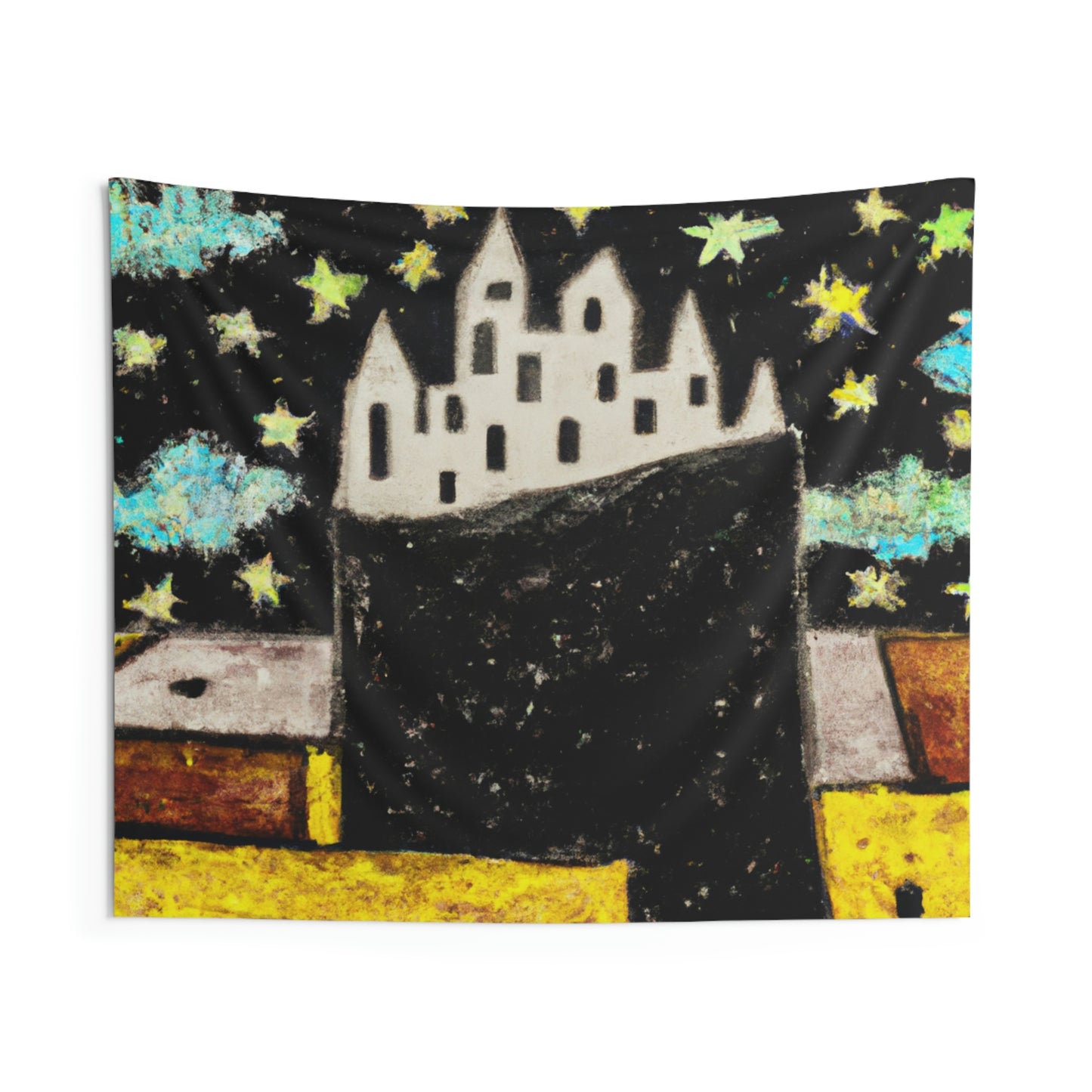 "Cosmic Oasis: A Journey to a Floating City Amid the Sea of Stars" - The Alien Wall Tapestries