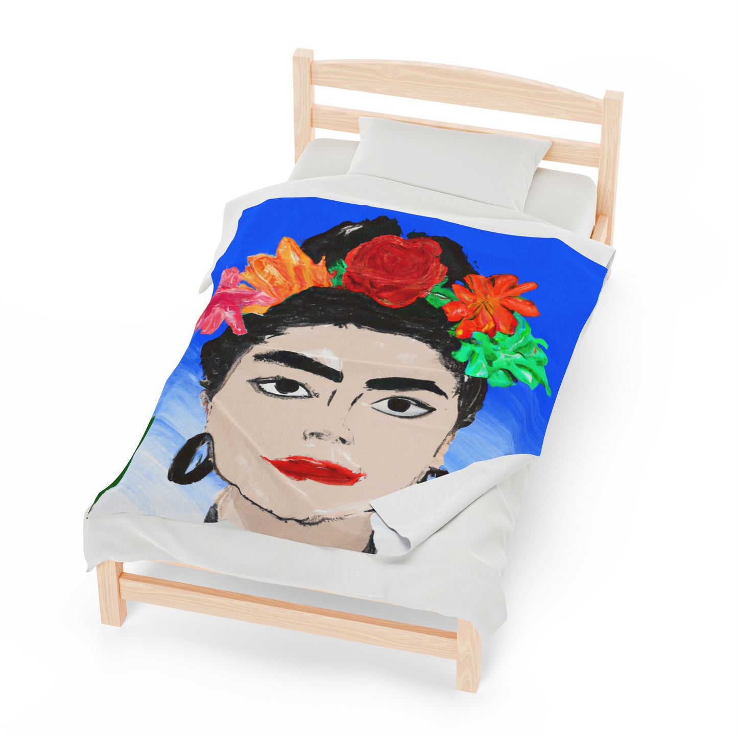 „Feurige Frida: Eine mexikanische Ikone mit farbenfroher Kultur malen“ – The Alien Velveteen Plush Blanket