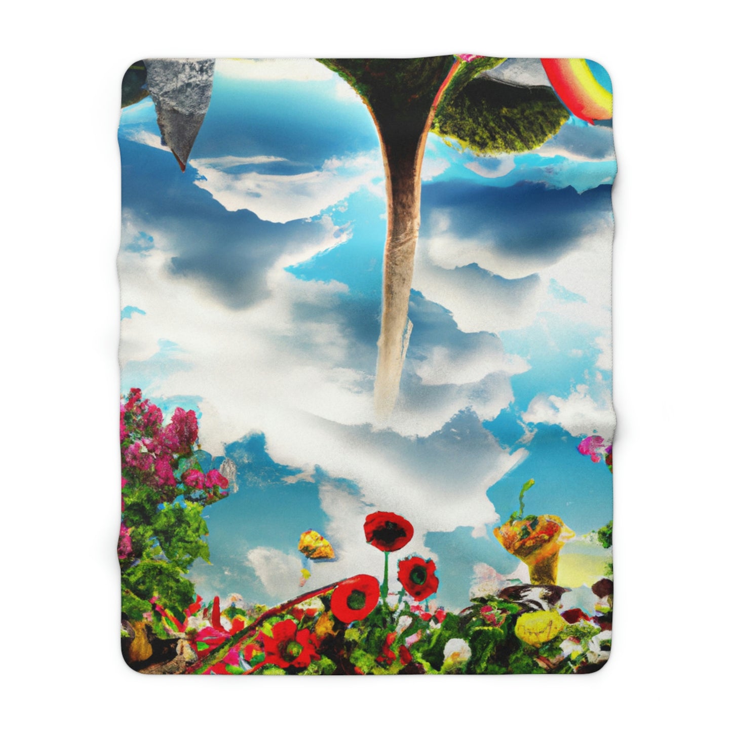 Rainbow Sky Garden – Die Alien-Sherpa-Fleecedecke