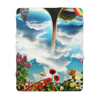 Rainbow Sky Garden - The Alien Sherpa Fleece Blanket