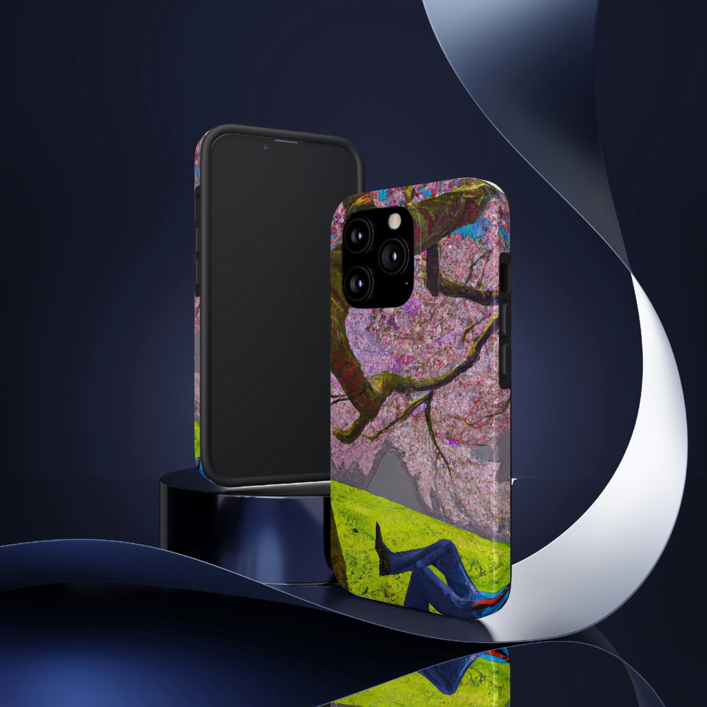 "Ein Moment der Ruhe unter den Kirschblüten" - Die Alien Tough Phone Cases