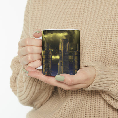 The Utopian Citadel in the Dystopian Tempest - The Alien Ceramic Mug 11 oz