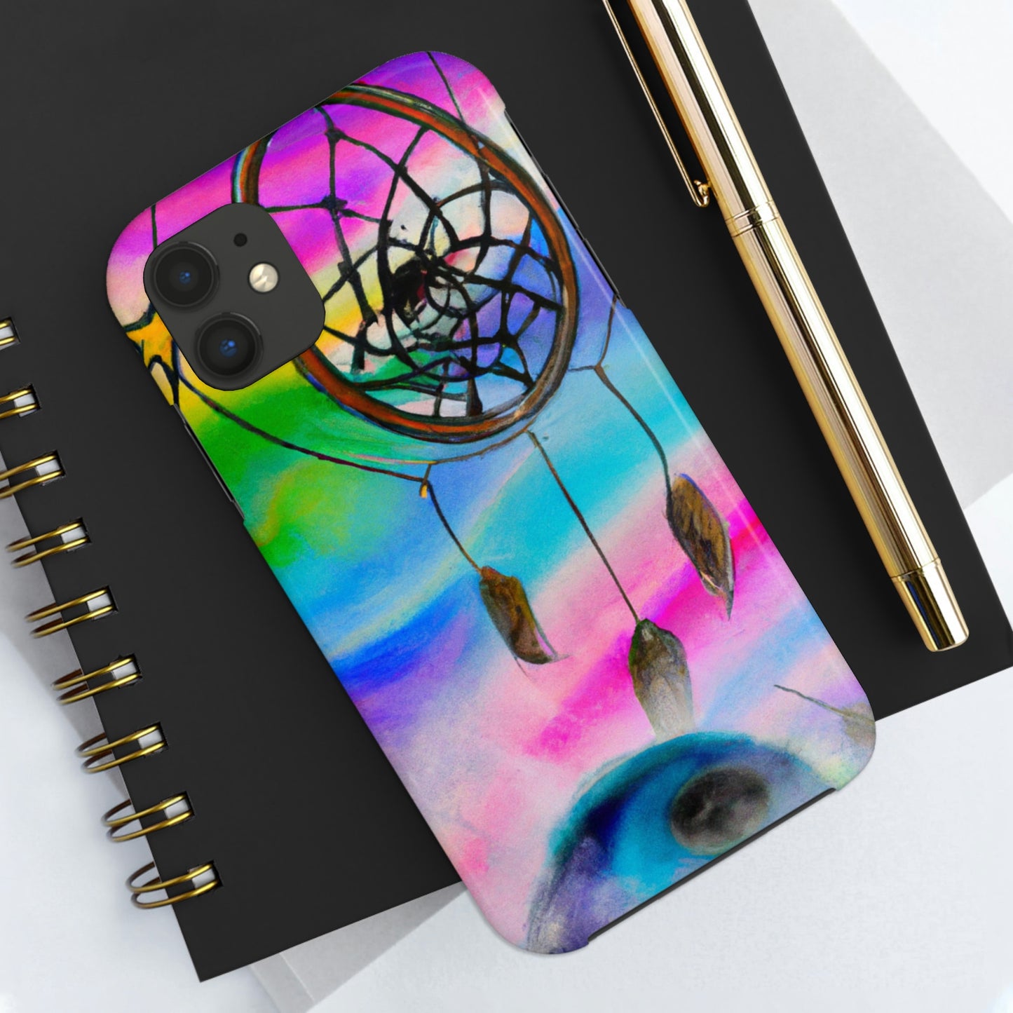 "A Galaxy of Dreams: A Colorful Dreamcatcher Captures Falling Stardust" - The Alien Tough Phone Cases