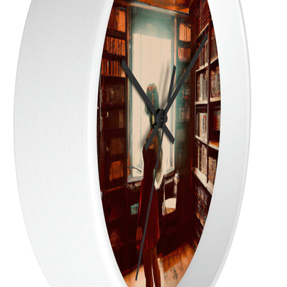 "The Enchanted Library Maze" - The Alien Wall Clock