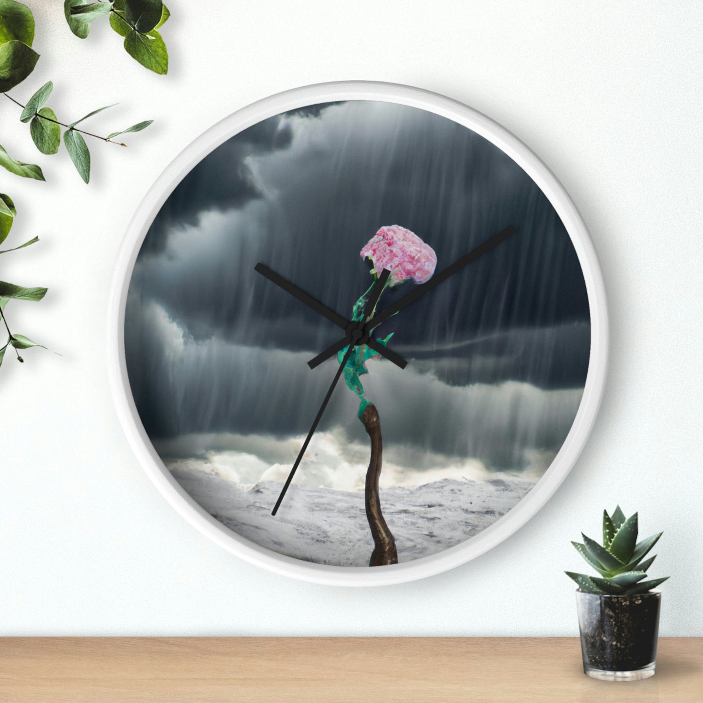 "Aight Against the Storm: The Story of a Lonely Flower" - The Alien Wall Clock