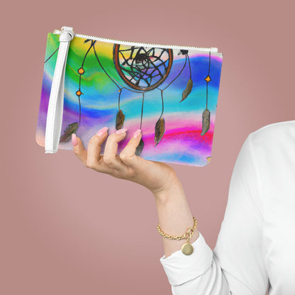 "Eine Galaxie der Träume: Ein farbenfroher Traumfänger fängt fallenden Sternenstaub ein" - Die Alien Clutch Bag