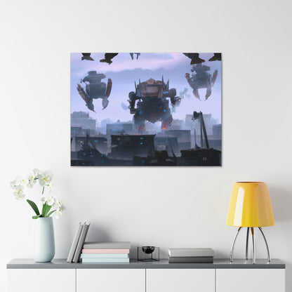 "Mech Mayhem: The Giant Robot City Showdown" - The Alien Canva