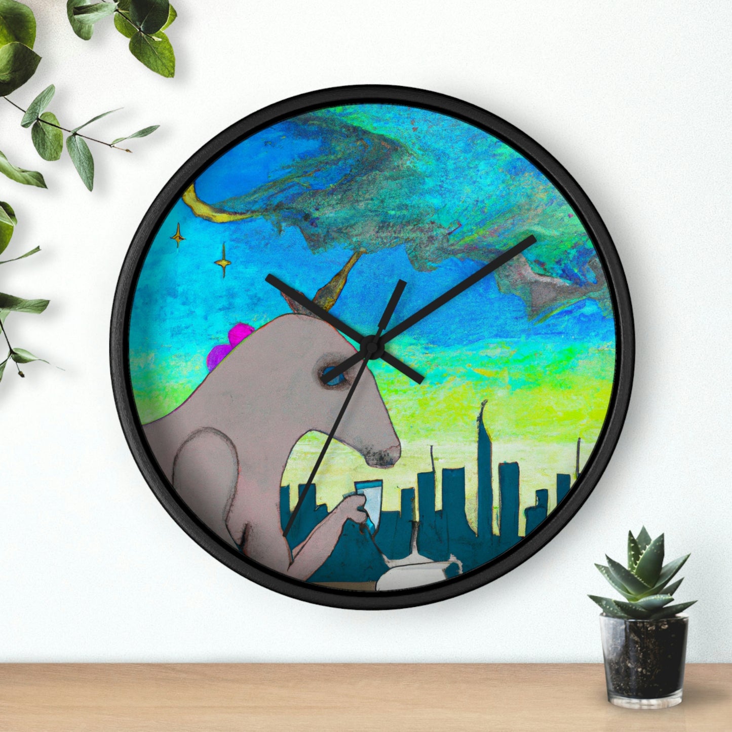 "Majestic Morning Reflections" - El reloj de pared alienígena