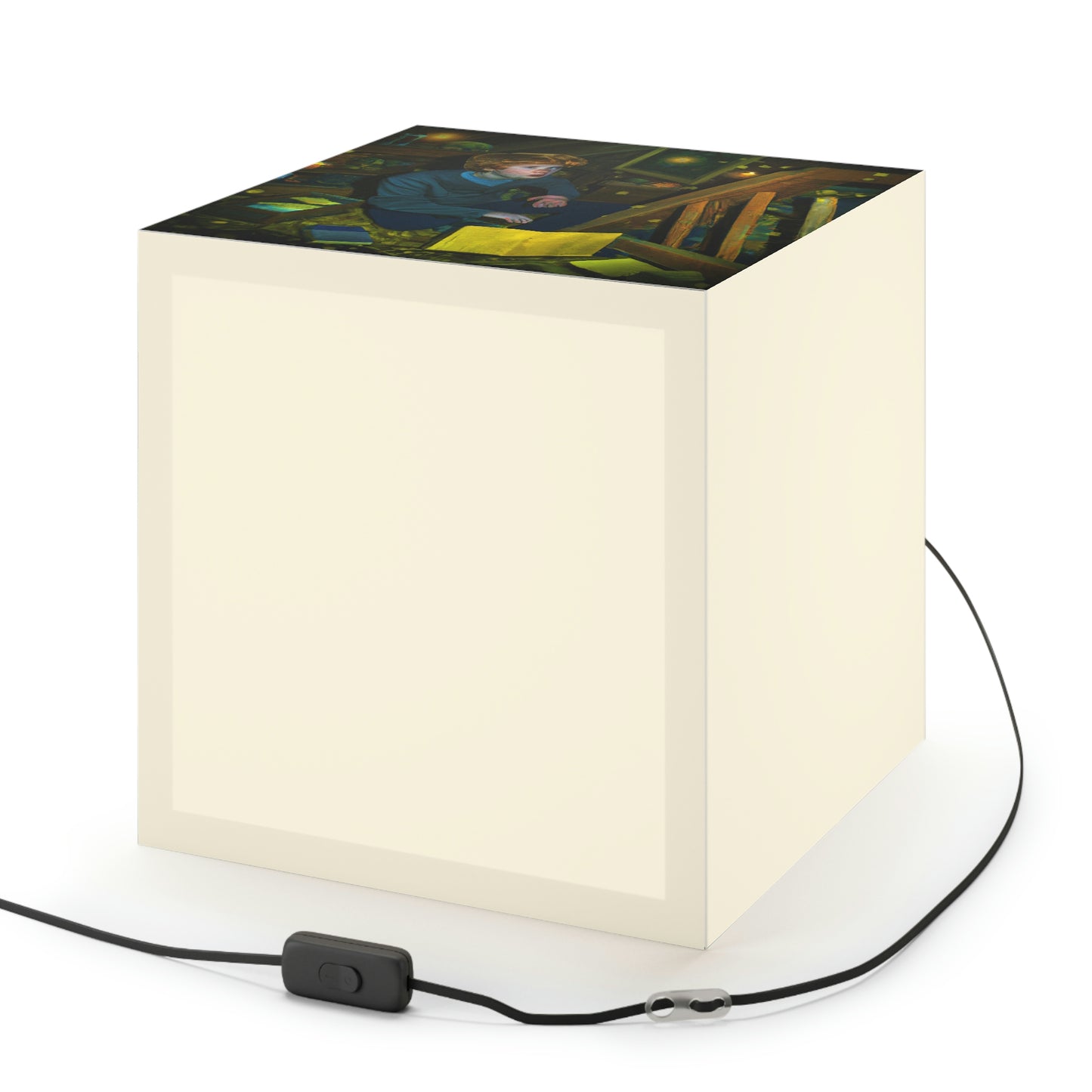 The Attic's Secrets: A Tale of Magic and Redemption - The Alien Light Cube Lamp