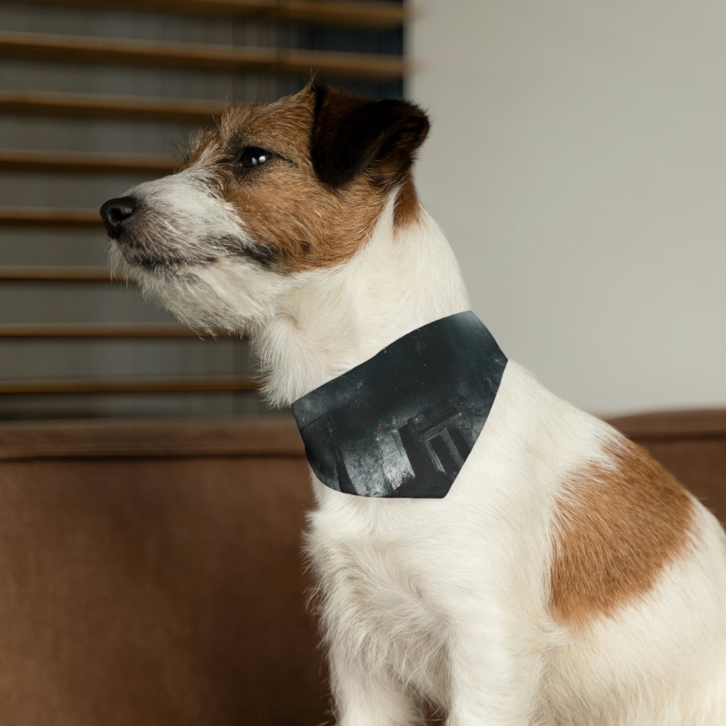 "Luminous Nocturne: A City Lit By Moonlight" - The Alien Pet Bandana Collar