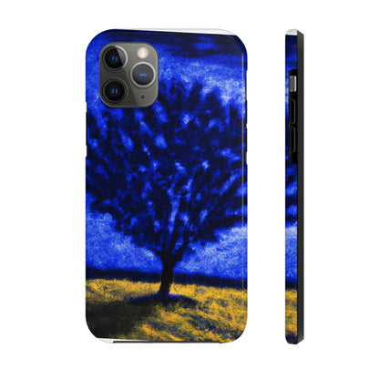 "Ein einsamer blauer Baum im Mondscheinfeld" - Die Alien Tough Phone Cases