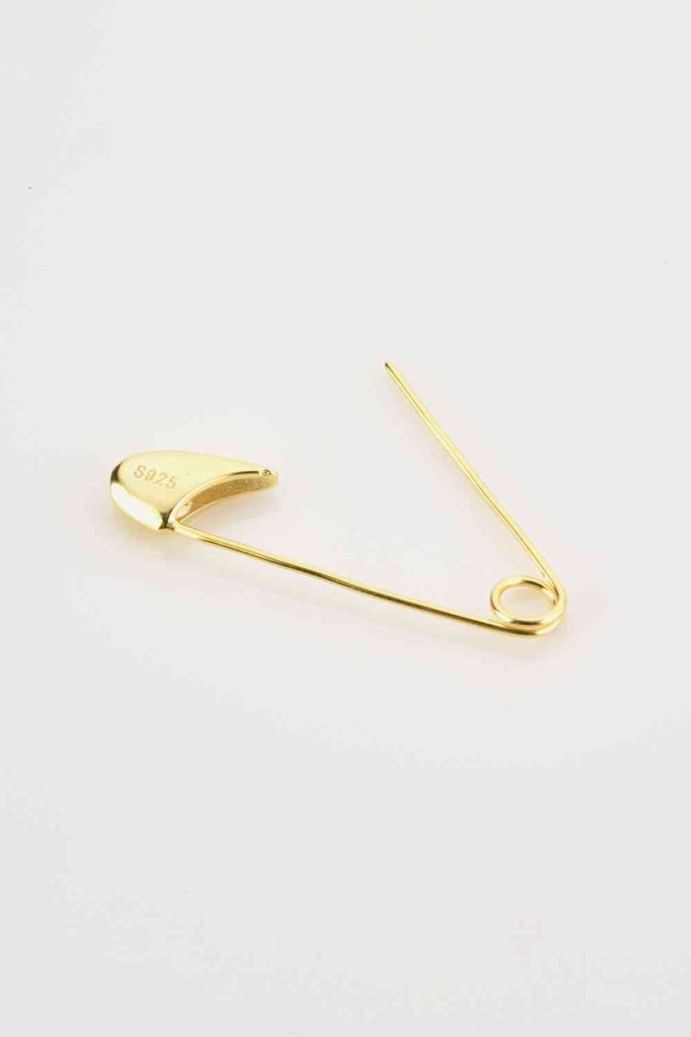 Inlaid Zircon Single Pin Earring