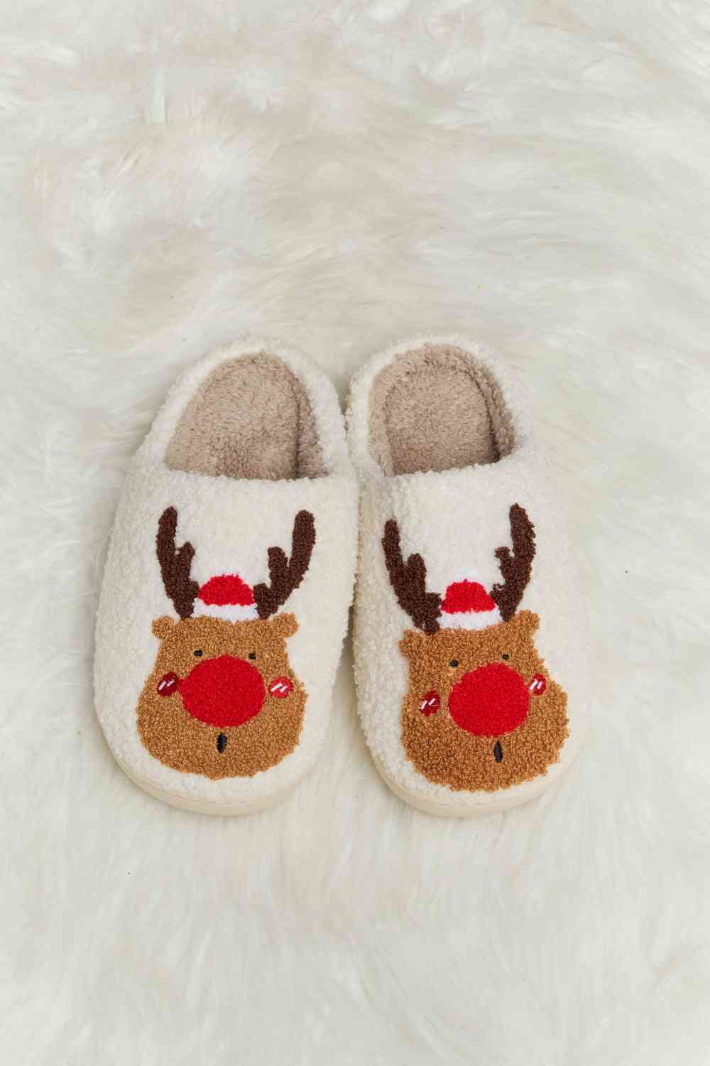 Melody Rudolph Print Plush Slide Slippers