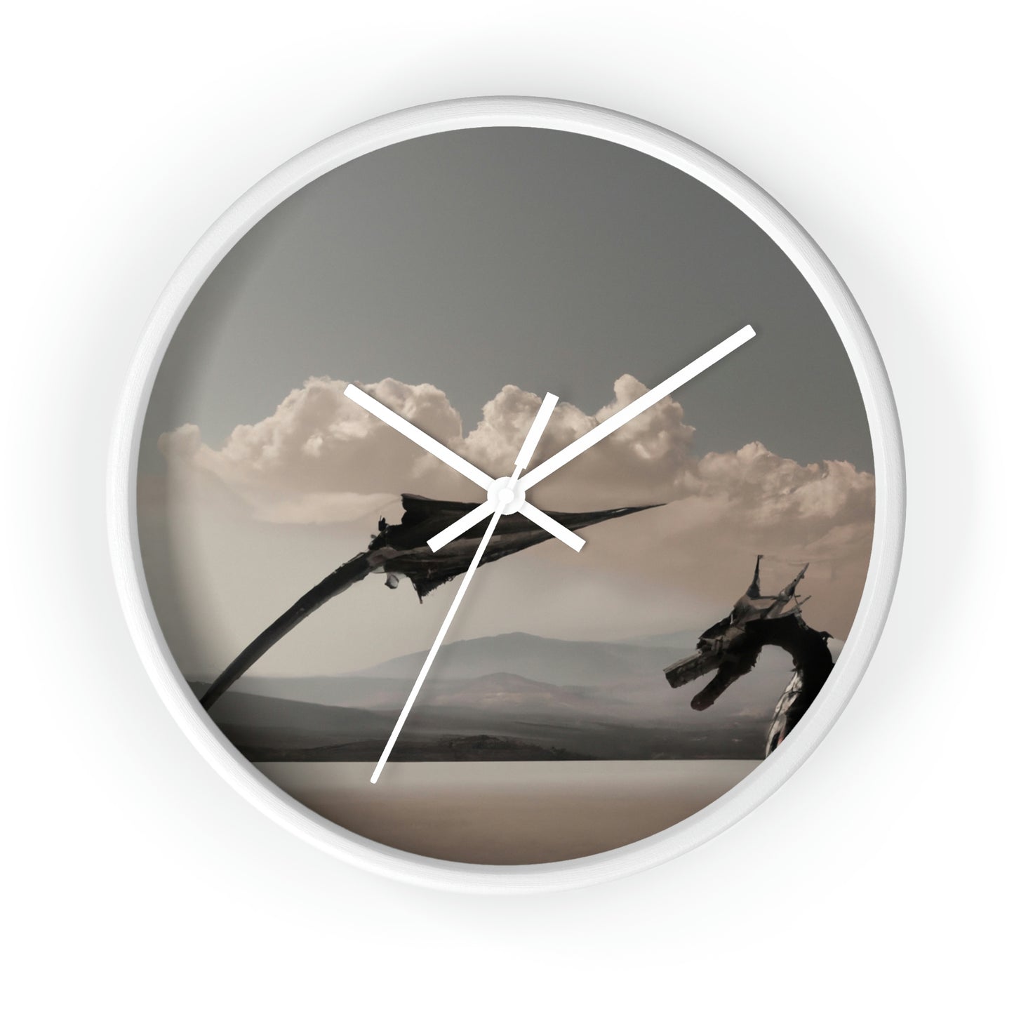 "A Warrior's Last Stand: The Battle Against the Metal Dragon" - The Alien Wall Clock