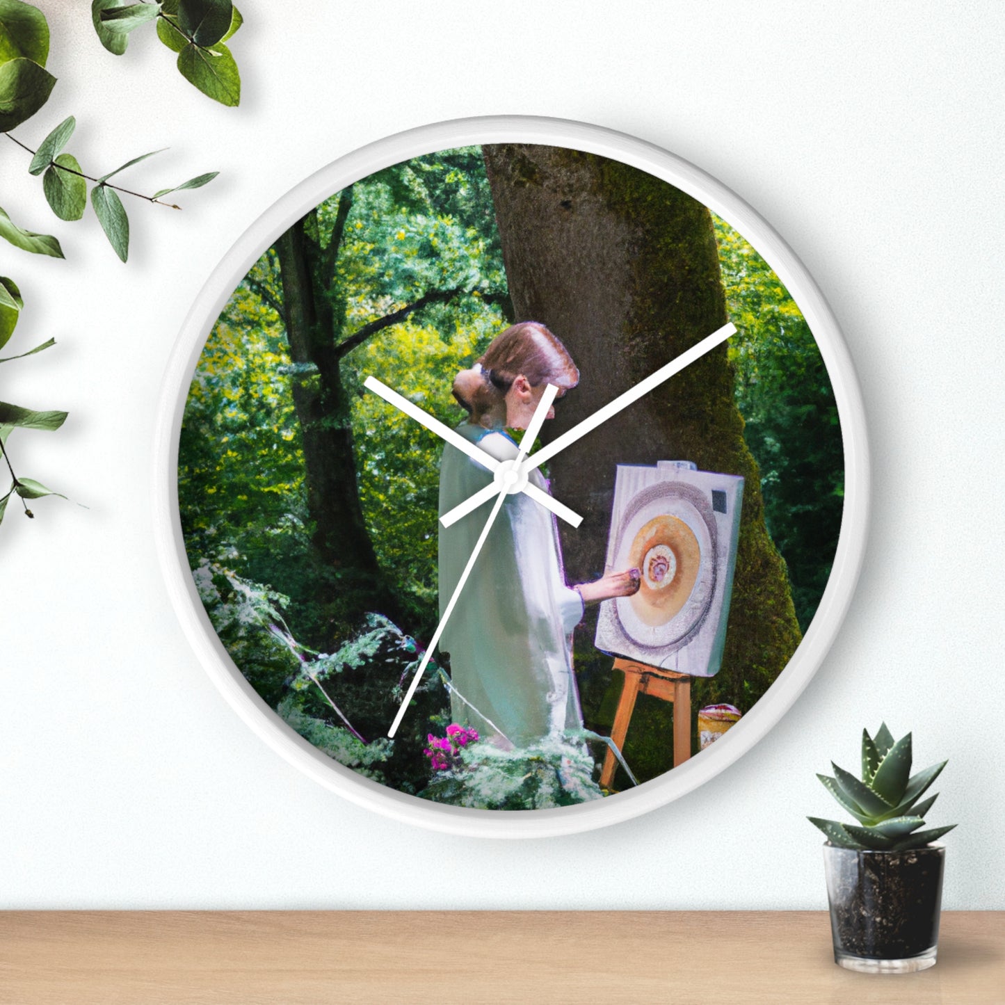 "Enchantment in Oil: A Young Artist's Vision of a Magical Forest" - The Alien Wall Clock