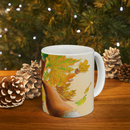 "Autumnal Adventure: A Fox's Mischief" - The Alien Ceramic Mug 11 oz