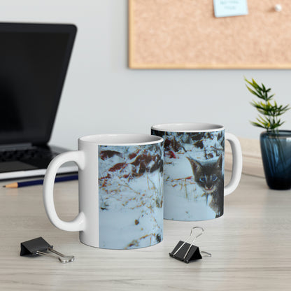 "Brave Kitten in the Frozen Storm" - The Alien Ceramic Mug 11 oz