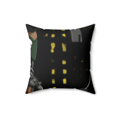 "Stranded in Mystery City" - The Alien Square Pillow