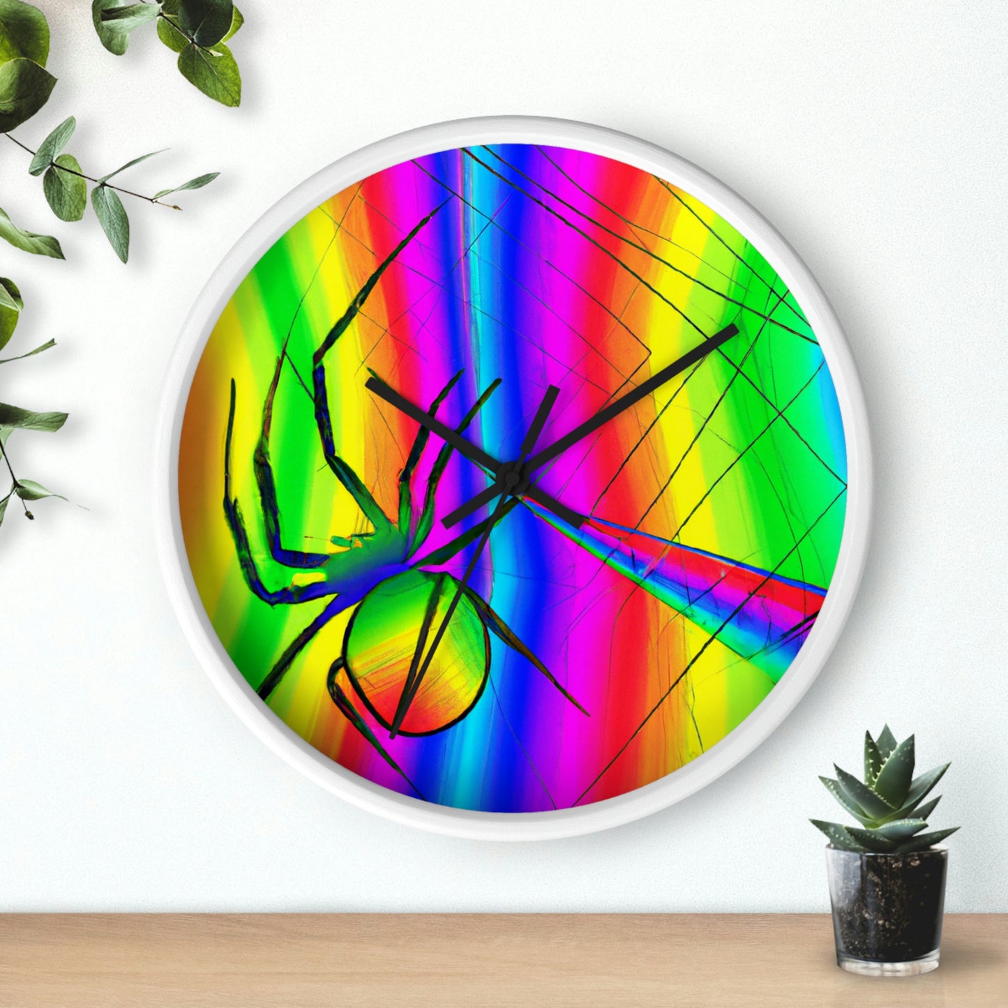 "A Spinnerette's Prismatic Web" - The Alien Wall Clock